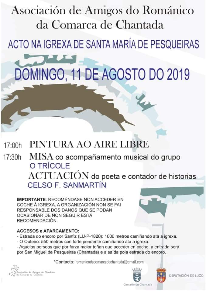 Cantamos na igrexa de Santa María de Pesqueiras nun acto organizado pola Asociación amigos do Románico